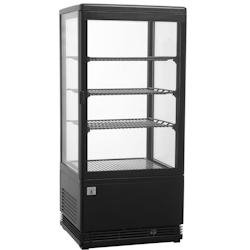 METRO Professional Vitrine réfrigérée GGC2078B, plastique/verre, 42,8x38,6x 96 cm, 78 l, froid ventilé, clayettes réglables, verre de sécurité,