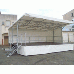 Scène mobile en aluminium - Modèle Solenzara - 45 m² - 1 pente - Conception légère et résistante