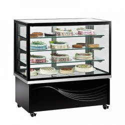 Tecfrigo Vitrine aluminium positive ventilée 550 Litres 2 portes coulissantes vitrées, noire, sur roulettes, 530 W, 220 V - MONO - noir aluminium 36