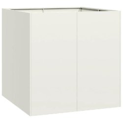 Helloshop26 - Jardinière carrée moderne extérieure 80 x 80 x 80 cm grande capacité robuste en acier blanc 02_0051564 02_0051564 - blanc acier 3000
