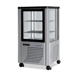 Vitrine réfrigérée positive 4 faces vitrées 230 litres tournante / plateaux verres 1 porte - 230GLEDT