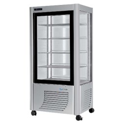 Vitrine réfrigérée positive couleur argent 4 faces vitrées 540l - 540F-A