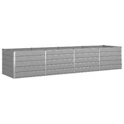 Helloshop26 - Jardinière design moderne extérieure 195 x 100 x 45 cm espace généreux look industriel en acier galvanisé gris clair 02_0059212 - g