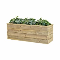HORTALIA Jardinière en bois avec réserve d’eau Nidum Basic 110 x 40 x 40 cm – Intérieur et extérieur - marron Bois massif N1144
