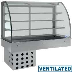 Élément top et vitrine réfrigérée ventilée - 3 niveaux fermés - GN 1/1 - DPA/TVF308