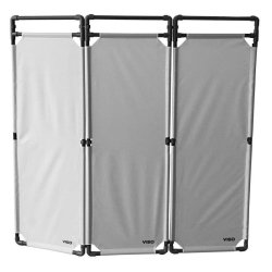 Barrière d'intervention 3 panneaux PVC ou Inox 304 - 1800 / PVC / Gris