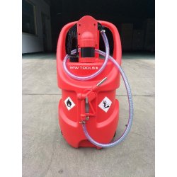 Cuve caddy ravitailleur mobile Diesel et Huiles en PE 75 L avec pompe et pistolet manuel MW Tools TBC75M
