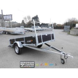 Remorque bagagère LIDER en bois - 1 essieu - PTAC : 500/750 kg - 251 x 133 cm - Référence 39460/43460