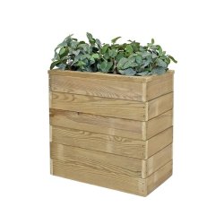 HORTALIA Jardinière en bois avec réserve d’eau Nidum Basic 60 x 34 x 60 cm – Intérieur et extérieur - marron Bois massif N636