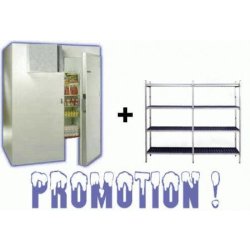 Chambre froide en kit à monter soi-même - dimensions intérieures L 1200 x P 1800 x H 1940 mm - froid ventilé et rayonnage inclus