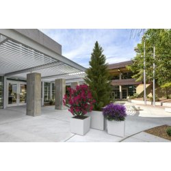 Jardinière Koniq en béton pour espaces urbains et jardins - Blanc et gris - Marbre ou carrière concassée