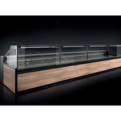 Vitrine réfrigérée service arrière de grande capacité - en version groupe logé ou déporté - pour boucherie, charcuterie, sandwicherie, traiteur et fromagerie -MERISIER