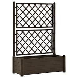 Helloshop26 - Jardinière avec treillis 100 x 43 x 142 cm jardin plantes fleurs PP moka 02_0000810 - 3000071431533