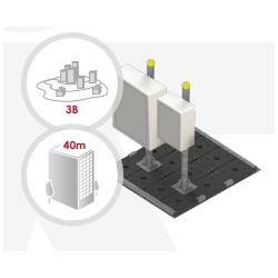 Support Maxi TD autostable - 1 Maxi TD avec 1 TD (40m) - Hauteur 40m - Capacité 1 Maxi TD + 1 TD