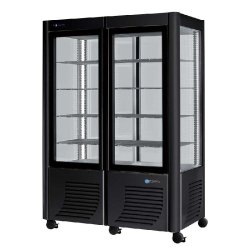 Vitrine réfrigérée panoramique négative noire 2 portes 800l - 800BT-N