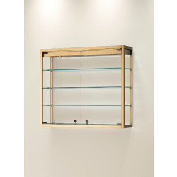 Vitrine TM/95PVA - finition bronze - 95x25x80 cm - 3 étagères réglables et spots LED