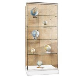 Vitrines d'exposition mobiles - toit verre trempé sécurit - couleurs blanc mat ou noir mat - larg 80 cm
