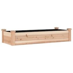Helloshop26 - Jardinière bac lit surélevé plantes fleurs terrasse jardin de jardin doublure 120 x 45 x 25 cm bois massif sapin 02_0039834 - Bois ma