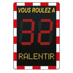 Radar pédagogique solaire Viasis Lite - 3 couleurs d'affichage, 2 textes, écran LED haute visibilité