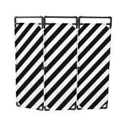 Barrière d'intervention 3 panneaux PVC ou Inox 304 - 1800 / PVC / Blanc/Noir