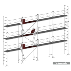 Échafaudage VITO 49 - LOT 104 m² - Classe 4 : 300 kg/m² - Longueur 13 m - Hauteur 8 m - Ø 49 mm galvanisé