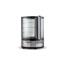 Gasfrit – Vitrine Réfrigérée de Comptoir Ronde Panoramique, 105 L, Argent/Noir - gris GFCH6