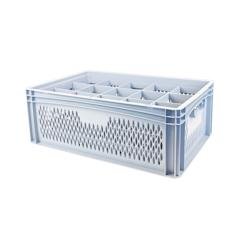 GILAC Caisse de transport pour verres 107 mm de diamètre - 15 verres - 4 formats - 42 L - Gris G622015 - gris 3573678700666