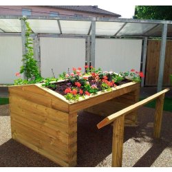Jardin Potager Régal - Pin traité autoclave classe 4 - Accessible aux personnes en fauteuil roulant - Longueur 2000 mm