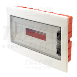 Tableau de distribution encastré - porte plane fumée - 1×18 (18) modules - IP40 - dimensions 270×440×85 mm