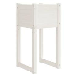 Helloshop26 - Jardinière bac lit surélevé plantes fleurs terrasse jardin 40 x 40 x 81 cm bois massif de pin blanc 02_0037590 - blanc Bois massif 30