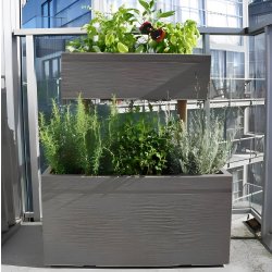 Jardiniere/220 - jardinière haute superposée pour balcon - long. 75cm x larg. 37cm x haut. 85cm