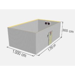 Chambre froide positive industrielle TD CR-525 - 525 m³ - Isolation en panneaux polyuréthane - Refroidissement tropical