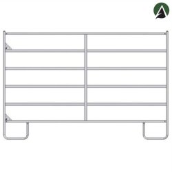 Bc240 - Barrière de contention 2m40 pour bovins et chevaux - Tubes ovales galvanisés à chaud