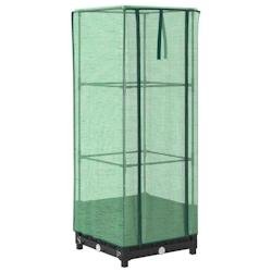 Helloshop26 - Jardinière bac lit surélevé plantes fleurs terrasse jardin surélevée avec housse aspect rotin 40 x 40 x 123 cm noir 02_0038770 - no