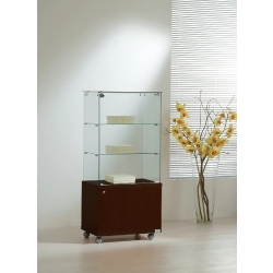 Vitrine d'exposition avec meuble bas 6/14MVA - wengé - 2 tablettes amovibles et serrure