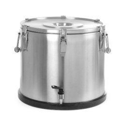 HENDI Conteneur isotherme portable – avec robinet, Profi Line, 50L, Argent, ⌀480x(H)380mm - argenté 710333