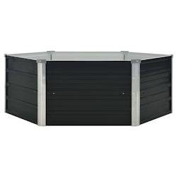 Helloshop26 - Jardinière surélevée anthracite 129 x 129 x 45 cm acier galvanisé 02_0000854 - acier 3000071881536
