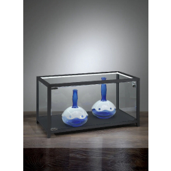 Vitrine pour maquette KL63VA - aluminium laqué noir - 63x33x33 cm - serrure et pieds réglables