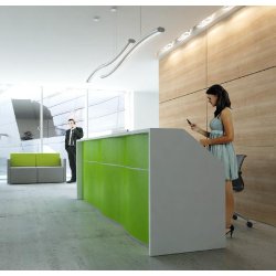 Banques d'accueil Wave - comptoir PMR, formes et dimensions variées