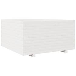 Helloshop26 - Jardinière bac lit surélevé plantes fleurs terrasse jardin 90 x 90 x 49,5 cm bois de pin massif blanc 02_0038057 - blanc Bois massif