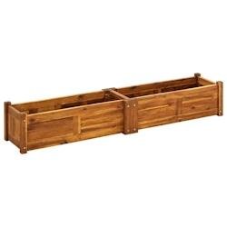 Helloshop26 - Jardinière lit surélevé plantes fleurs jardin 150 x 30 x 25 cm bois d'acacia 02_0001183 - Bois massif 3000075471535