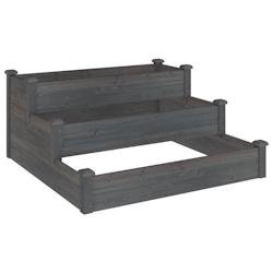 Helloshop26 - Jardinière bac lit surélevé plantes fleurs terrasse jardin de jardin 120 x 120 x 56 cm bois massif de sapin gris 02_0039340 - gris Bo