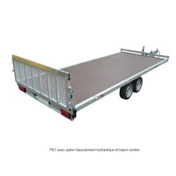 Remorque à 2 essieux freinés, PTC 2500 kg pour espaces verts 4m - ECIM - PEV 425 V
