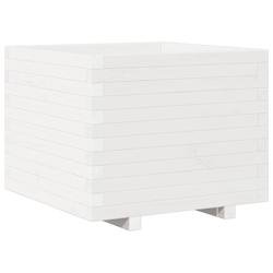 Helloshop26 - Jardinière bac lit surélevé plantes fleurs terrasse jardin 60 x 60 x 49,5 cm bois de pin massif blanc 02_0037720 - blanc Bois massif