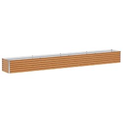 Helloshop26 - Jardinière surélevée industrielle style contemporain 390 x 50 x 36 cm en acier galvanisé marron clair - marron acier 3000240909276