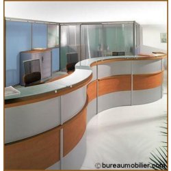 Banque d'accueil Obade - gamme modulable avec configurations multiples et accueil assis