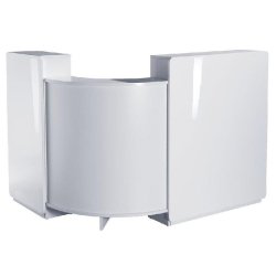 Kit comptoir d'angle et structure blanc laque receptio