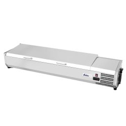 Vitrine réfrigérée avec couvercle en inox 4x gn 1/3 - bac non inclus - 233948