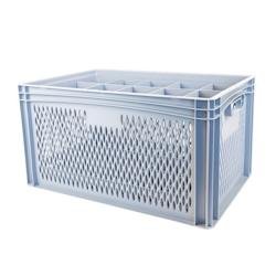 GILAC Caisse de transport pour verres 107 mm de diamètre - 15 verres - 4 formats - 62 L - Gris G623015 - gris 3573678700727