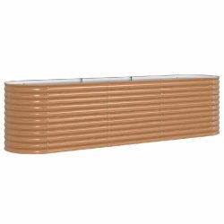 Helloshop26 - Jardinière surélevé moderne extérieur 320 x 80 x 81 cm durable minimaliste en acier marron 02_0058952 - marron acier 3000240864179